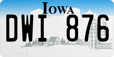 IA license plate DWI876