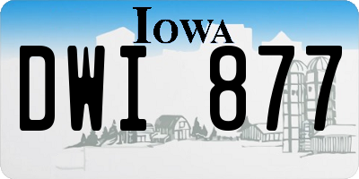 IA license plate DWI877