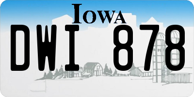 IA license plate DWI878