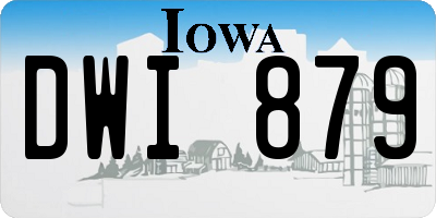 IA license plate DWI879