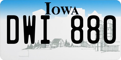 IA license plate DWI880