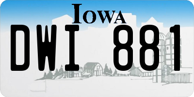IA license plate DWI881