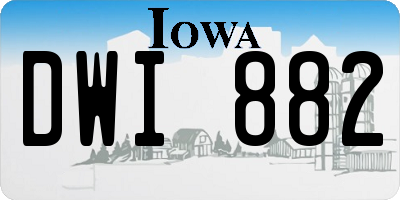 IA license plate DWI882