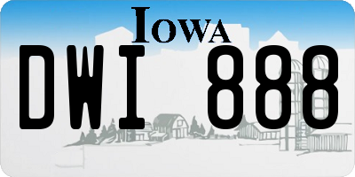 IA license plate DWI888