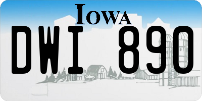IA license plate DWI890