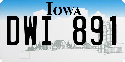 IA license plate DWI891