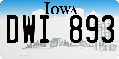 IA license plate DWI893