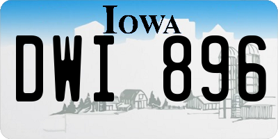 IA license plate DWI896