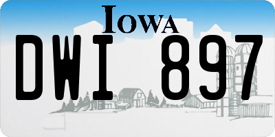 IA license plate DWI897