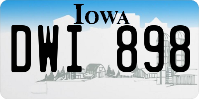 IA license plate DWI898