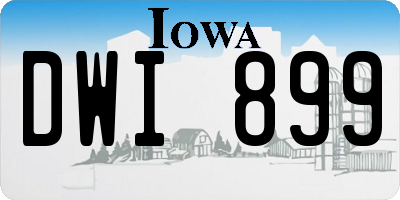 IA license plate DWI899