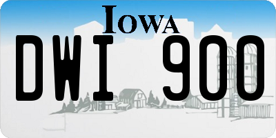 IA license plate DWI900