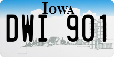 IA license plate DWI901