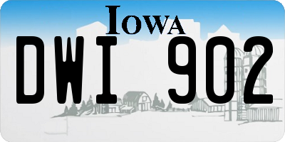 IA license plate DWI902