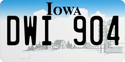 IA license plate DWI904