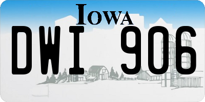 IA license plate DWI906