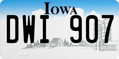 IA license plate DWI907