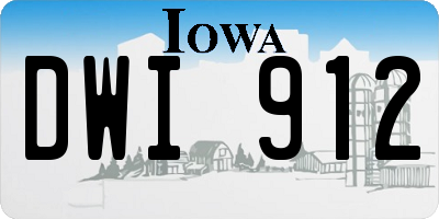 IA license plate DWI912