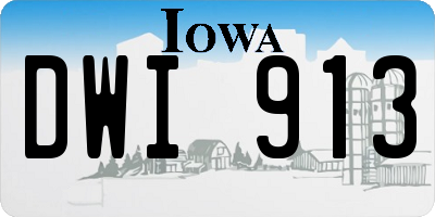 IA license plate DWI913