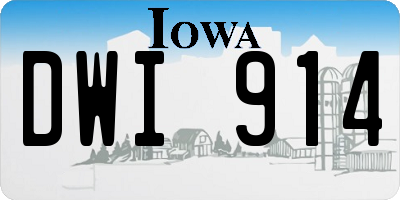 IA license plate DWI914