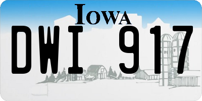 IA license plate DWI917