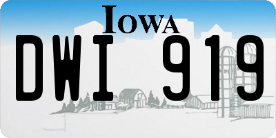 IA license plate DWI919