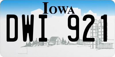 IA license plate DWI921
