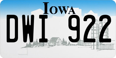IA license plate DWI922