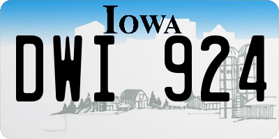 IA license plate DWI924