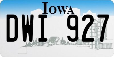IA license plate DWI927