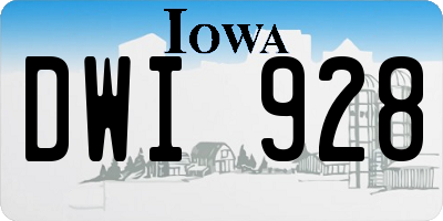 IA license plate DWI928