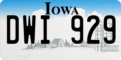 IA license plate DWI929