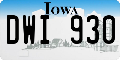 IA license plate DWI930