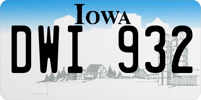 IA license plate DWI932