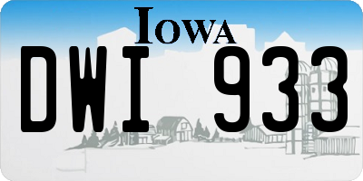 IA license plate DWI933