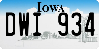 IA license plate DWI934