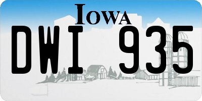 IA license plate DWI935
