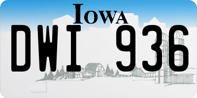 IA license plate DWI936