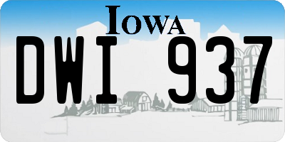 IA license plate DWI937