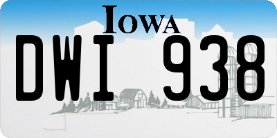 IA license plate DWI938