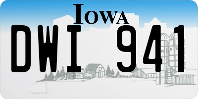 IA license plate DWI941