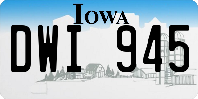IA license plate DWI945