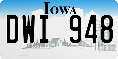 IA license plate DWI948