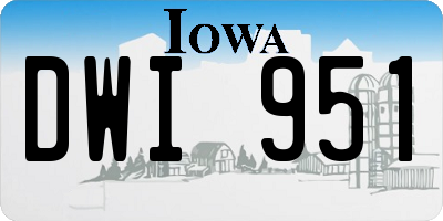 IA license plate DWI951