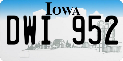 IA license plate DWI952