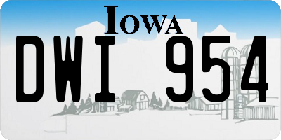 IA license plate DWI954