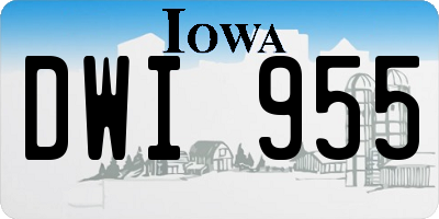 IA license plate DWI955