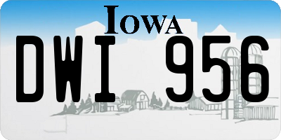 IA license plate DWI956