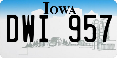 IA license plate DWI957