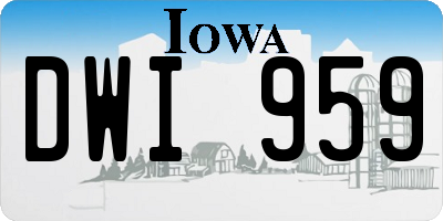 IA license plate DWI959